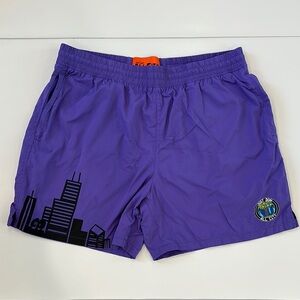 Just Don Purple Graphic Shorts